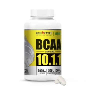 BCAA 10.1.1 Vegan - Acides aminés essentiels - Supplément musculaire - Pot de 120 Caps