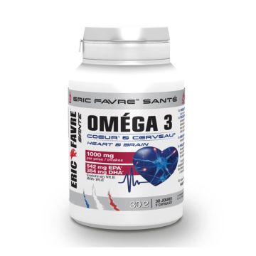 Omega 3 - Coeur et cerveau - Format économique - Pot de 60 Caps