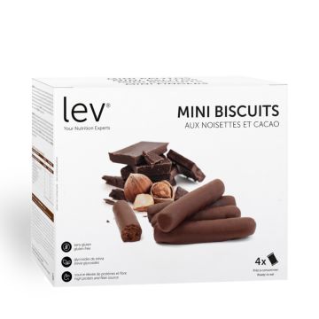 Mini biscuits aux noisettes et cacao - Boite de 4x40 Gr