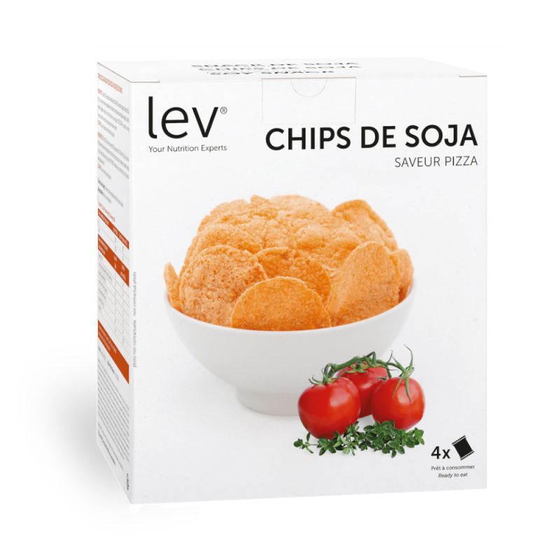 Chips de soja saveur pizza - Boite de 4x25 Gr