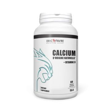 Calcium d'origine naturelle+ Vitamine D - Pots de 60 Caps