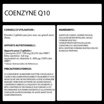 Coenzyme Q10 & Bêta-Carotène - Pot de 60 Caps 