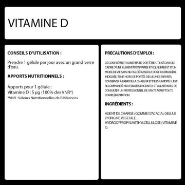 Vitamine D - Pot de 60 Caps