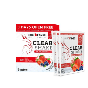 3 DAYS Clear Shake - Iso Protein Water - Saveur Fruits Rouges