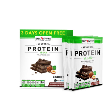 3 DAYS Protein Vegan, Proteine Végétale Tri-Source - Chocolat Noisette