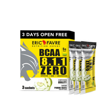 3 DAYS BCAA 8.1.1 ZERO Vegan 500gr- Pomme Verte