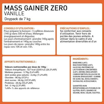 Mass Gainer Zero - Pot de 7 Kg