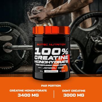 100% Créatine Monohydrate - Pot de 300 Gr